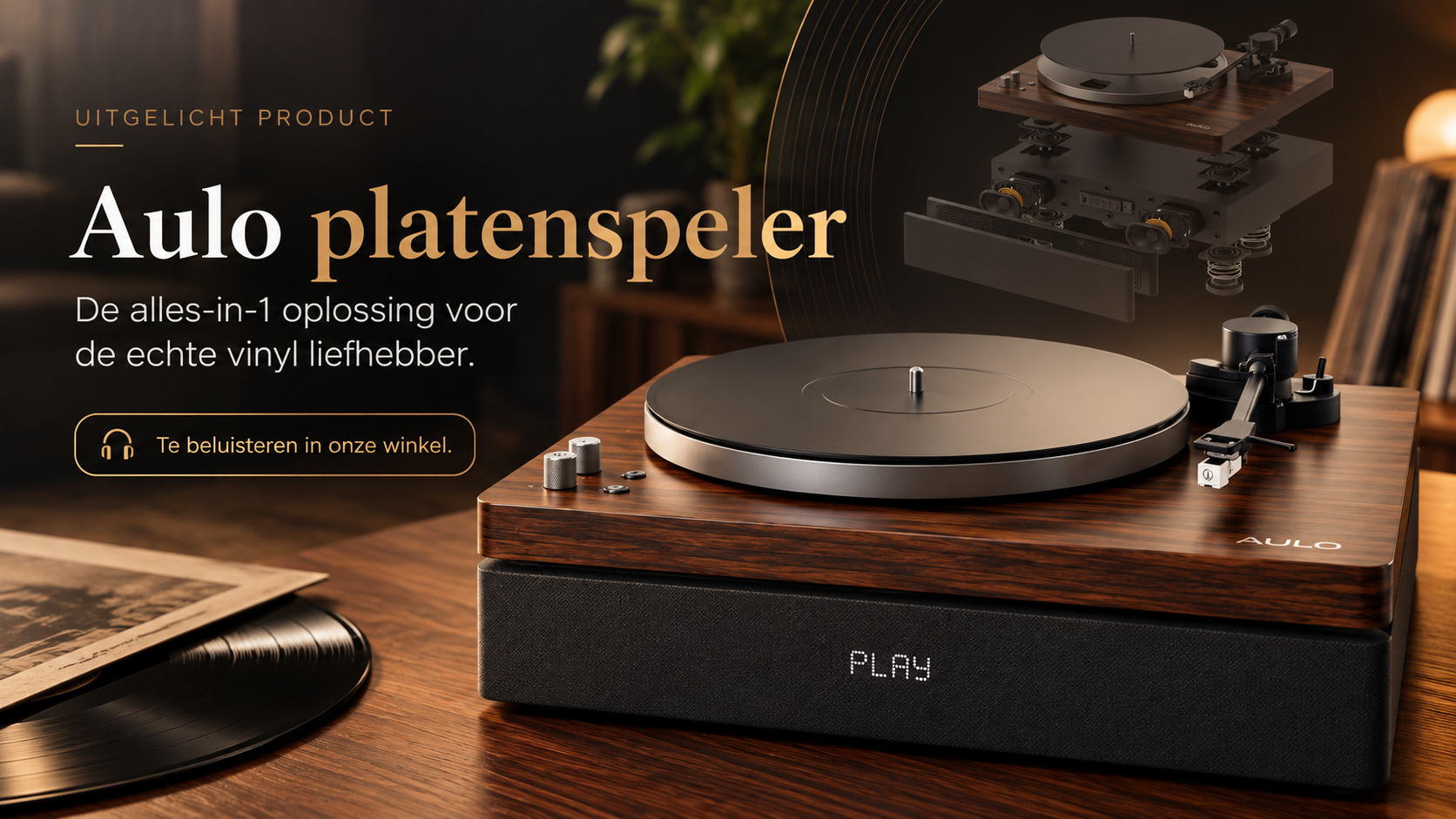 Aulo platenspeler banner