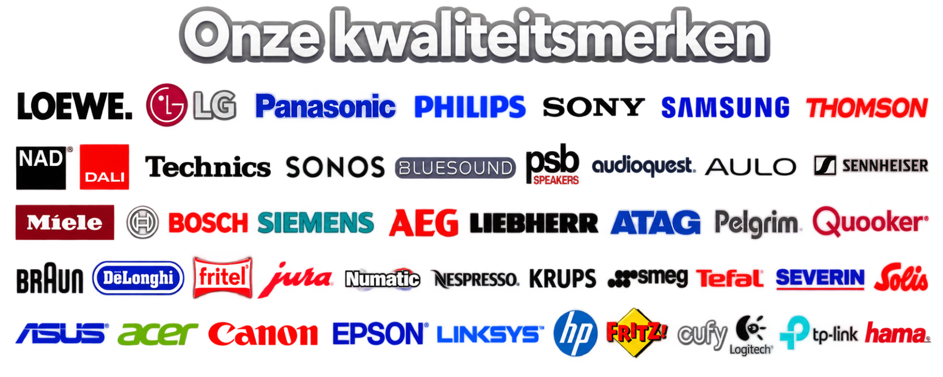Onze kwaliteitsmerken – merkencollage